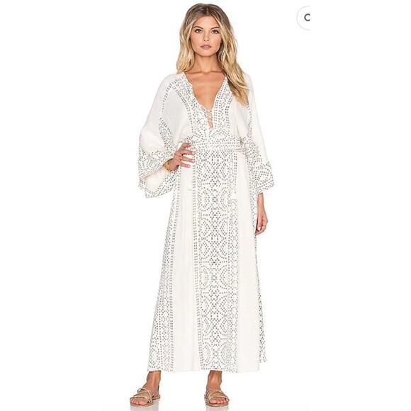 Free People Modern Kimono Dress in Pearl Combo - Picture 1 of 6